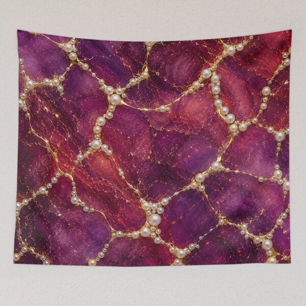 Item preview, Kintsugi - Pearl Treasures Between Ruby and Amethyst designed and sold by LegademaArt.
