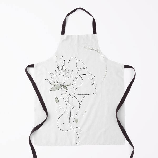 Item preview, Minimal Cyber Lotus Woman With Crescent Moon And Elegant Line Art designed and sold by Craft Design Alchemy.