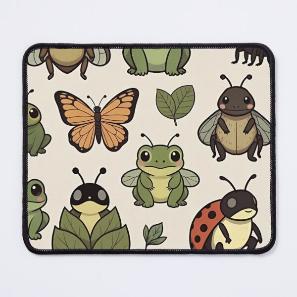 Item preview, Cute Frog and Insect Pattern designed and sold by IntelliMindDesigns.