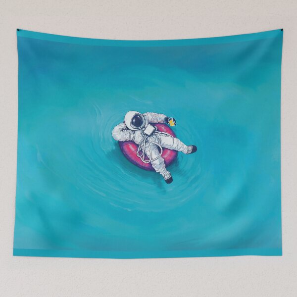 Item preview, Cosmic Vacation Surreal Astronaut in Swimming Pool - Illustration designed and sold by ModriArt.