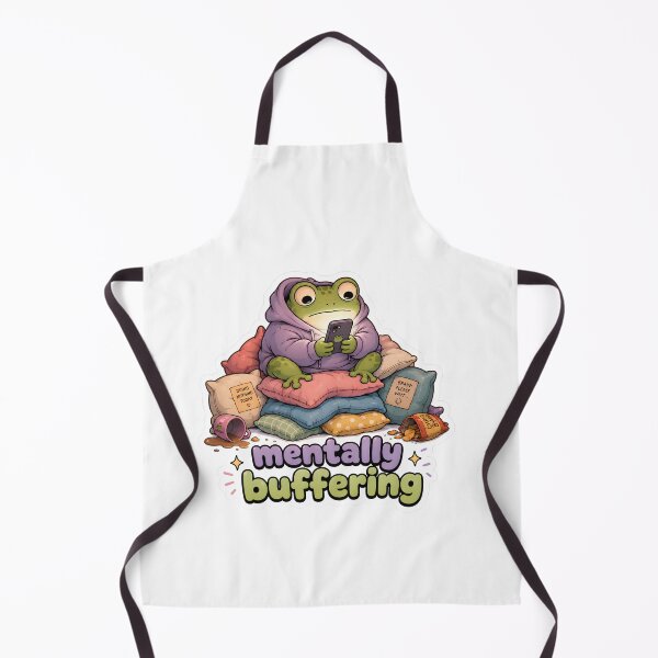 Item preview, Mentally Buffering Frog on Cozy Pillows Funny Relatable Sticker designed and sold by SRY SHOP.