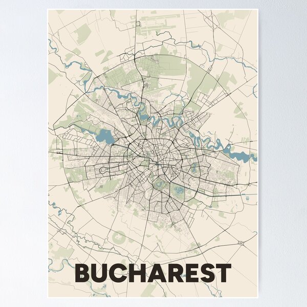 Item preview, Bucharest Map designed and sold by MapsNerd.