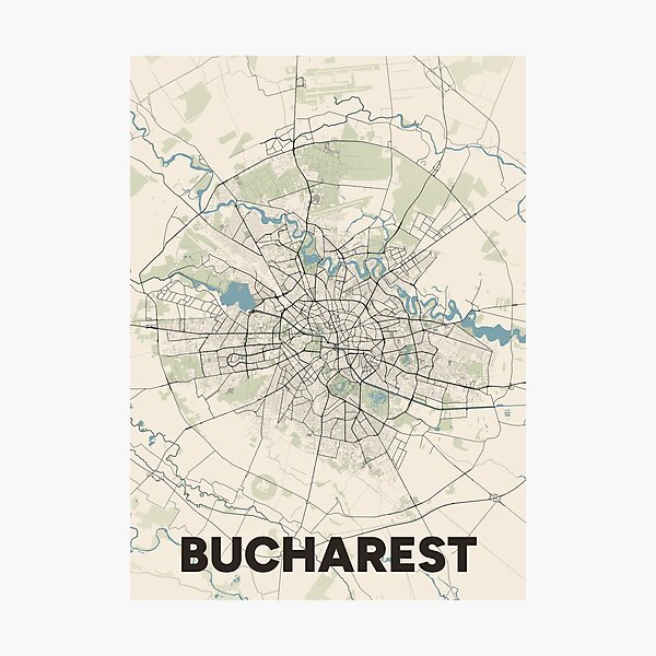 Item preview, Bucharest Map designed and sold by MapsNerd.