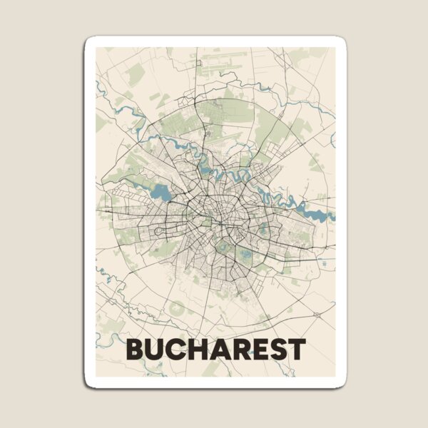Item preview, Bucharest Map designed and sold by MapsNerd.