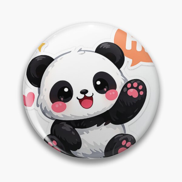 Item preview, Cute Panda Saying Hi Sticker | Kawaii Panda | Adorable Animal Design designed and sold by Nilucreations.
