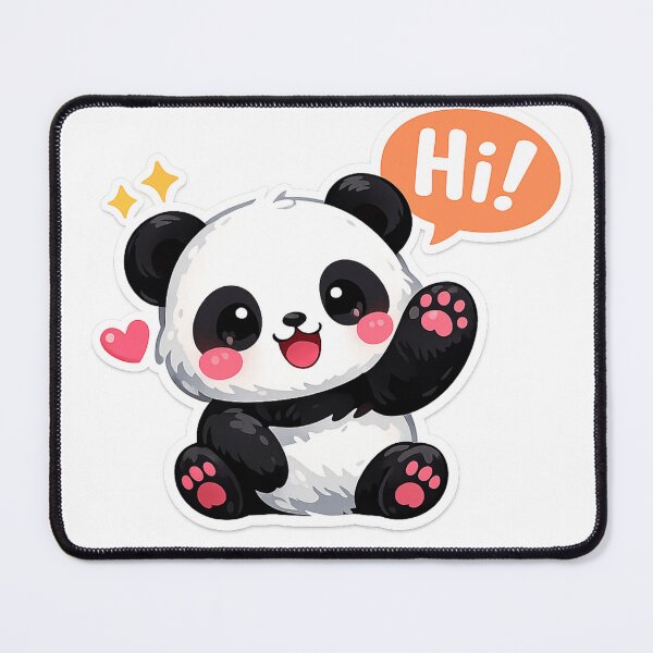 Item preview, Cute Panda Saying Hi Sticker | Kawaii Panda | Adorable Animal Design designed and sold by Nilucreations.