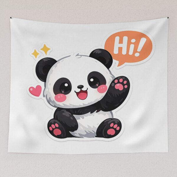 Item preview, Cute Panda Saying Hi Sticker | Kawaii Panda | Adorable Animal Design designed and sold by Nilucreations.