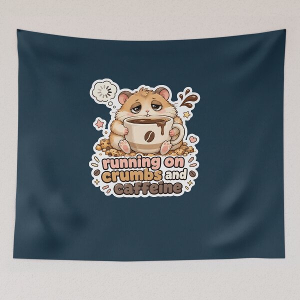 Item preview, Running on Crumbs and Caffeine Hamster designed and sold by SRY SHOP.