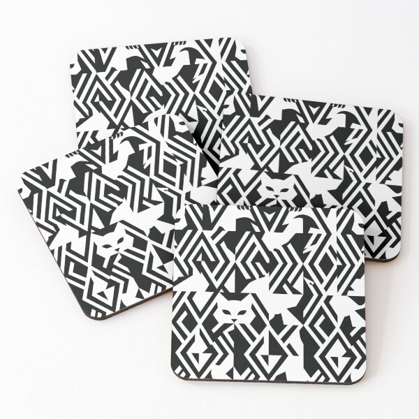 Item preview, Hidden Cat Optical Illusion Pattern | Negative Space Cat Design designed and sold by Rovano.