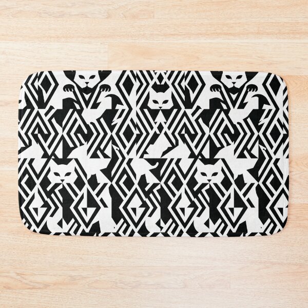 Item preview, Hidden Cat Optical Illusion Pattern | Negative Space Cat Design designed and sold by Rovano.