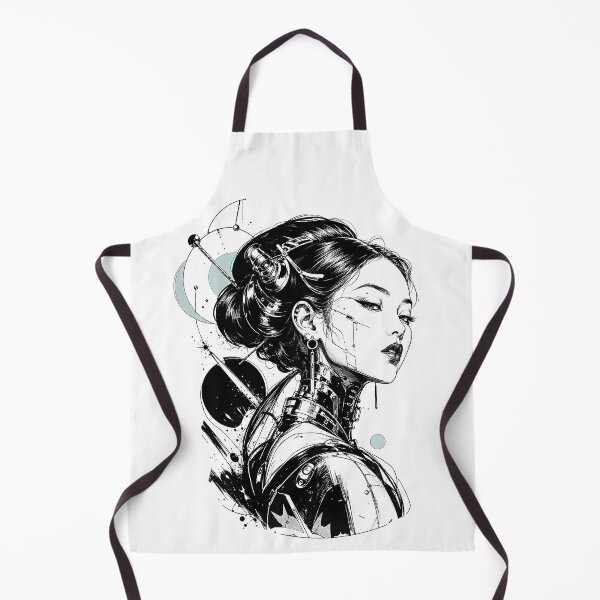 Item preview, Dark Cyber Girl Portrait With Moon And Futuristic Gothic Details designed and sold by Craft Design Alchemy.