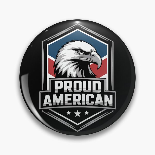 Item preview, Proud American 3D Hexagon Patriot Eagle Badge designed and sold by OldGloryForge.