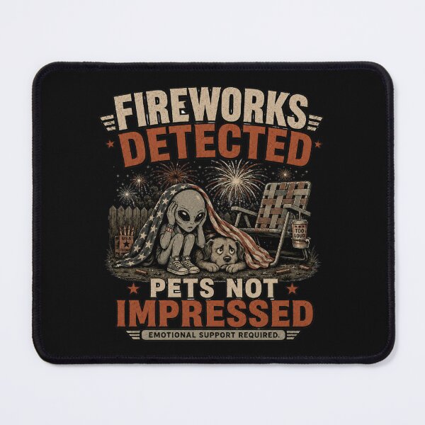 Item preview, Too Loud for Pets - Funny Alien Dog Fourth of July Design designed and sold by BlackSector77.