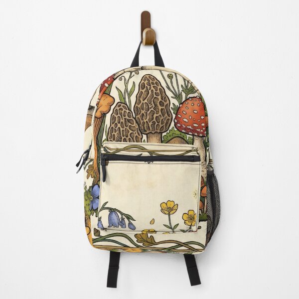 Item preview, Mystic Forest Forage: Cottagecore Mushroom and Wildflower Art Print designed and sold by MoonwoodStudio.