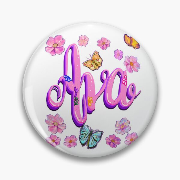 Item preview, Ava name with flowers - pink floral butterfly aesthetic  designed and sold by Artonmytee.