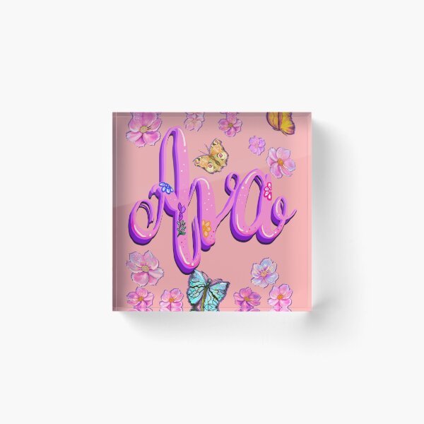 Item preview, Ava name with flowers - pink floral butterfly aesthetic  designed and sold by Artonmytee.