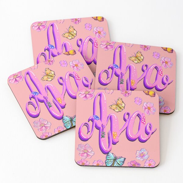 Item preview, Ava name with flowers - pink floral butterfly aesthetic  designed and sold by Artonmytee.