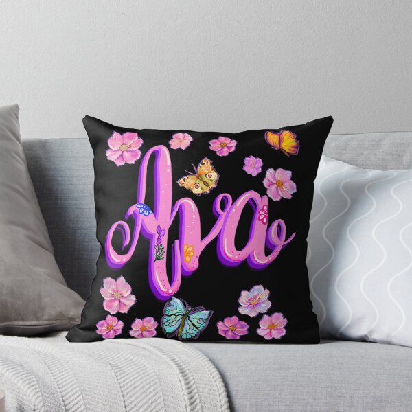 Item preview, Ava name with flowers - pink floral butterfly aesthetic  designed and sold by Artonmytee.
