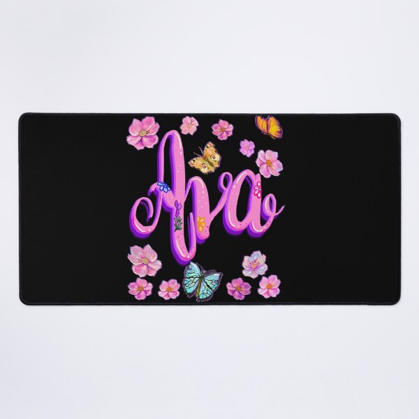 Item preview, Ava name with flowers - pink floral butterfly aesthetic designed and sold by Artonmytee.