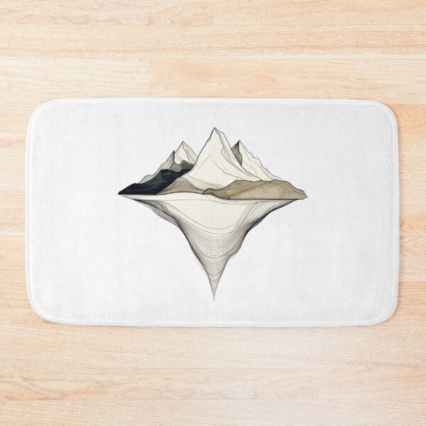 Item preview, Minimalist mountain reflection fine line art muted boho landscape abstract peaks wall decor designed and sold by icemanphotos.