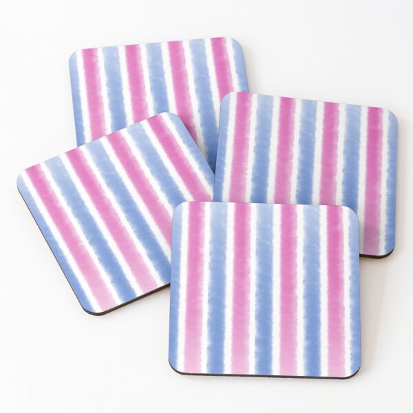 Item preview, Watercolor stripe pattern-Pink and blue  designed and sold by Pattern Pie.