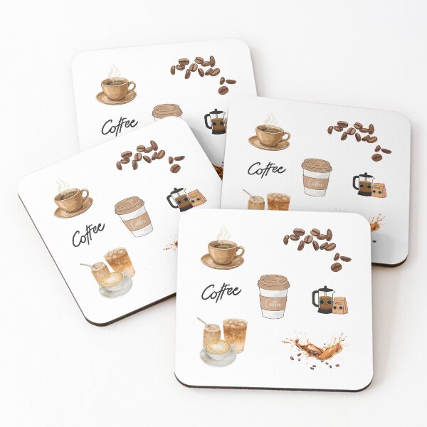 Item preview, Happy Coffee Set - Kawaii Cute Vibes  designed and sold by madebyjulia7.