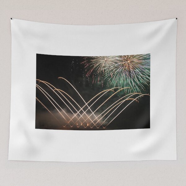 Item preview, Fireworks Burst Over Dark Sky, Long Exposure Celebration Night Display designed and sold by Nmallia.