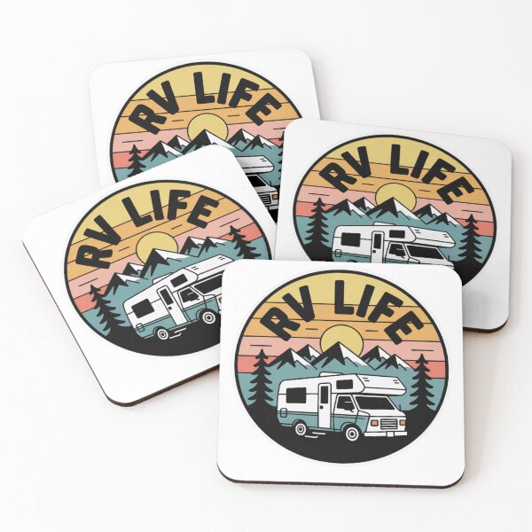 Item preview, RV Life Retro Sunrise Badge – Vintage Camper Adventure Art designed and sold by Gabe1983.