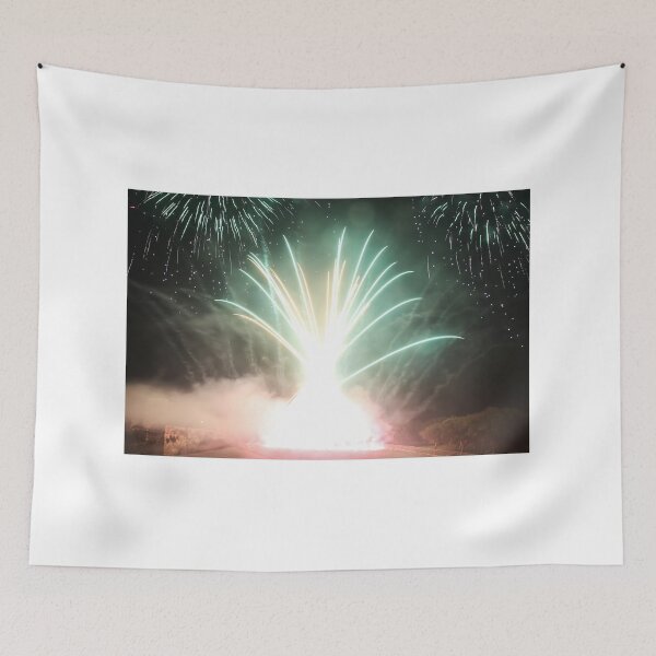 Item preview, Fireworks Burst Over Dark Sky, Long Exposure Celebration Night Display designed and sold by Nmallia.