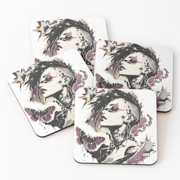 Item preview, Punk Cyber Girl With Butterfly Collage And Grunge Street Style Graphic designed and sold by Craft Design Alchemy.