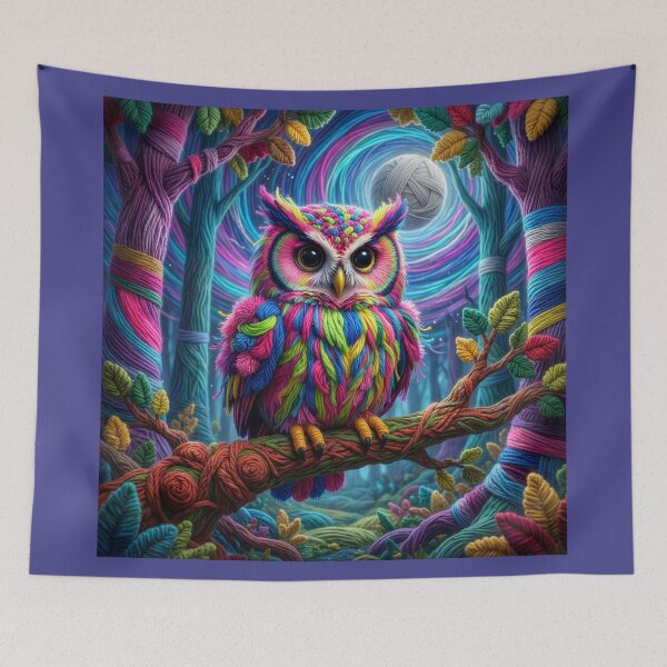 Item preview, Yarn Owl Under a Yarnie Moon designed and sold by Tridentulus.