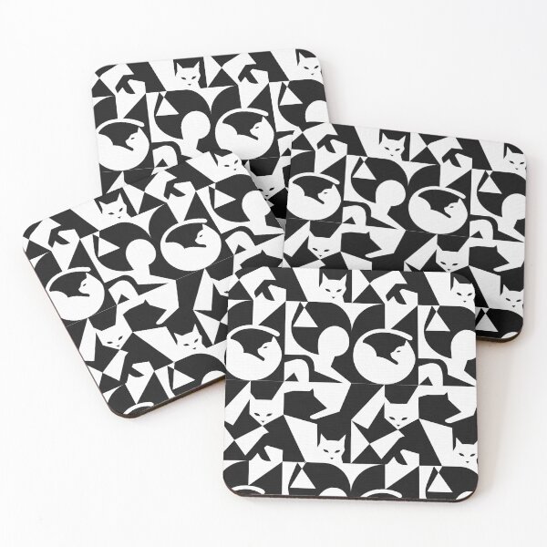 Item preview, Optical Illusion Hidden Cat  Pattern | Negative Space Cat Design designed and sold by Rovano.