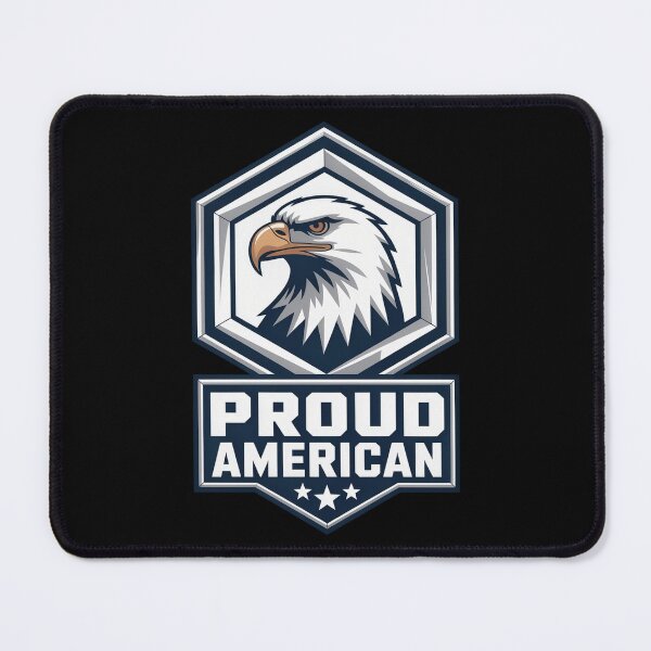 Item preview, Proud American Symmetrical Hexagon Eagle Badge designed and sold by OldGloryForge.