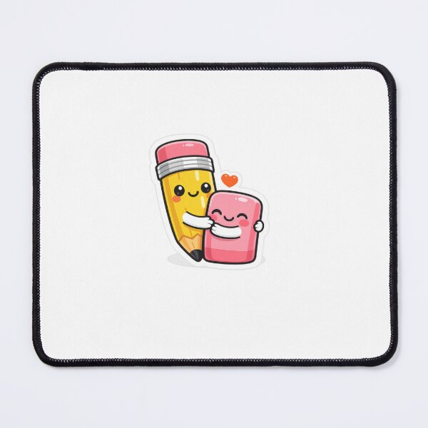 Item preview, Cute Cartoon Pencil and Eraser Hugging Friends designed and sold by AbanoubStore.