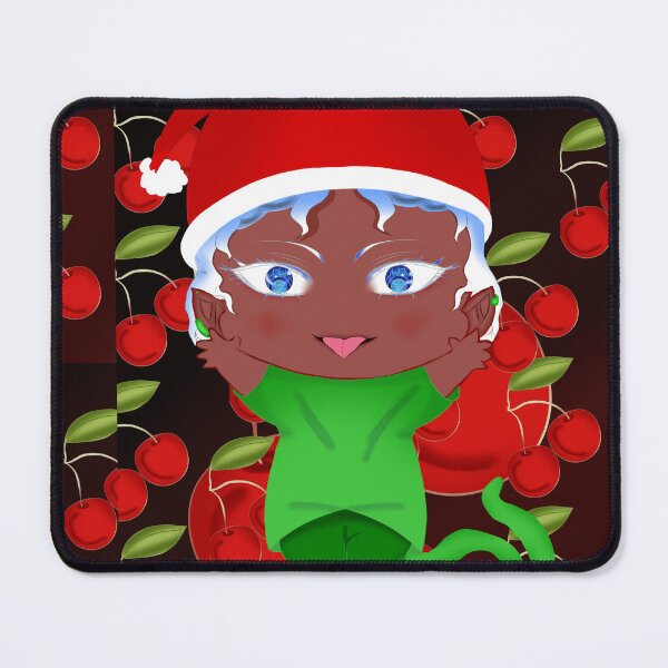 Item preview, Cute Chibi with Santa Hat and Cherries designed and sold by kerissfantasyart .