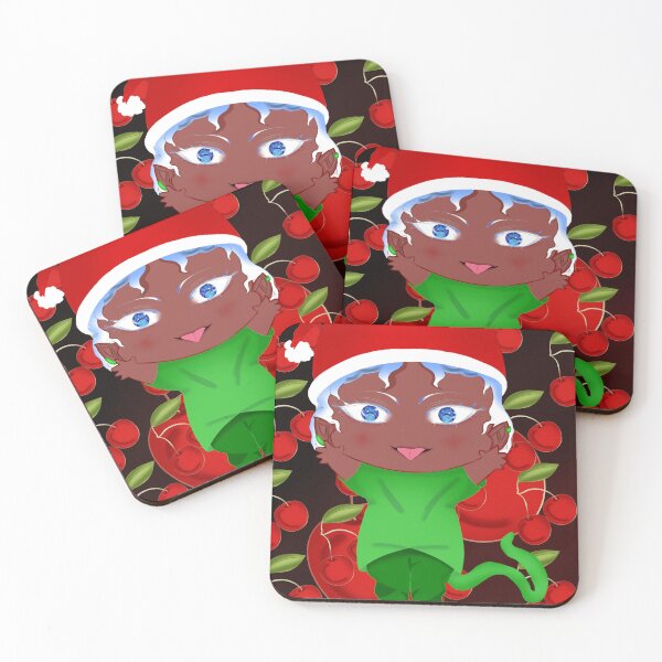 Item preview, Cute Chibi  with Santa Hat and Cherries designed and sold by kerissfantasyart .