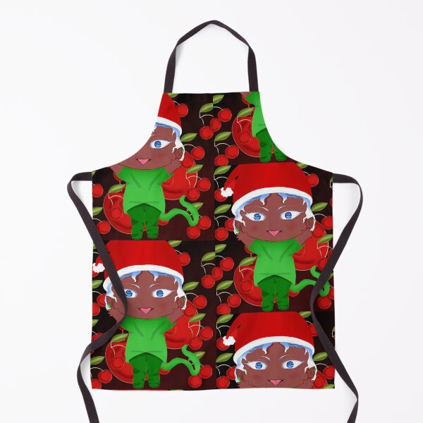Item preview, Cute Chibi with Santa Hat and Cherries designed and sold by kerissfantasyart .