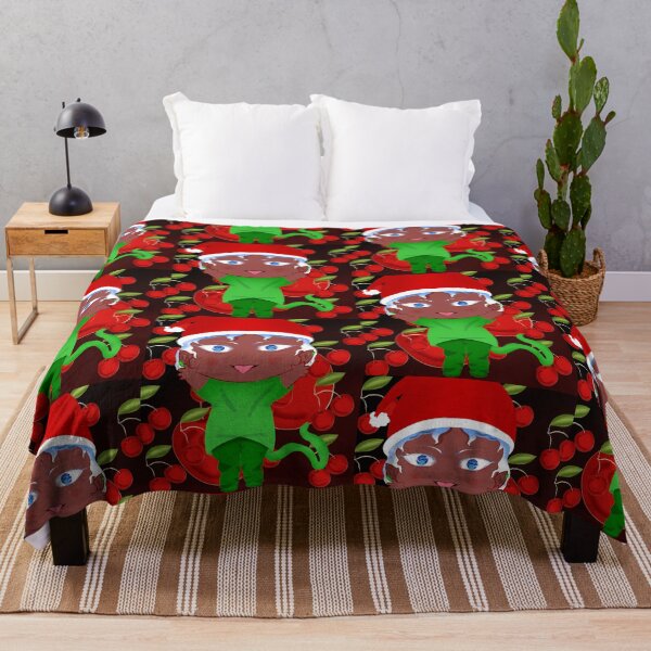 Item preview, Cute Chibi with Santa Hat and Cherries designed and sold by kerissfantasyart .