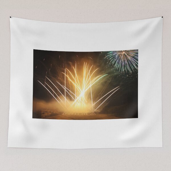 Item preview, Fireworks Burst Over Dark Sky, Long Exposure Celebration Night Display designed and sold by Nmallia.