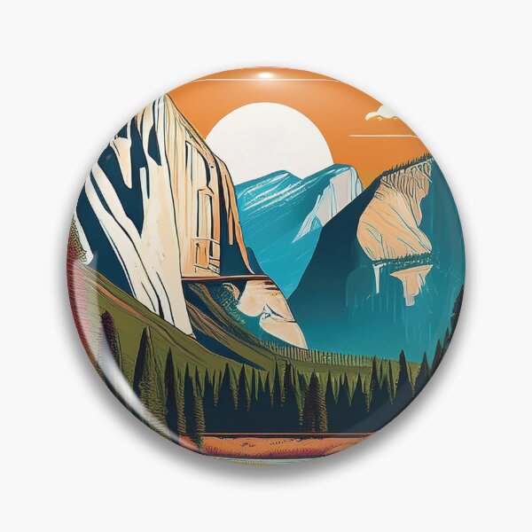 Item preview, Yosemite National Park Sunset Glow | Vintage California Landscape Illustration designed and sold by Hallowed Artistry.
