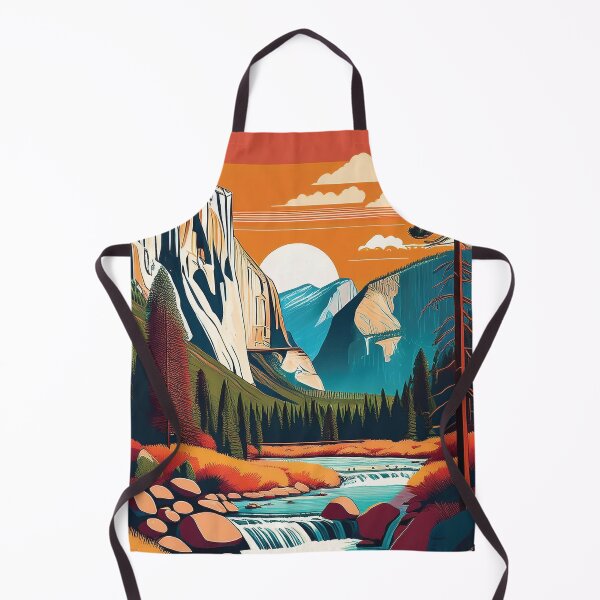 Item preview, Yosemite National Park Sunset Glow | Vintage California Landscape Illustration designed and sold by Hallowed Artistry.