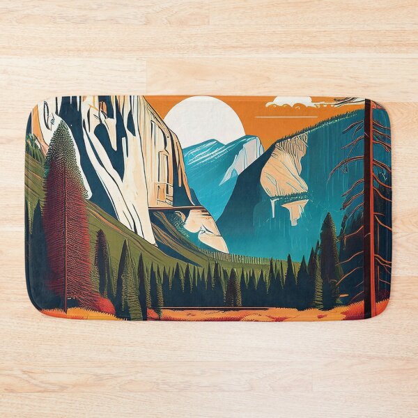 Item preview, Yosemite National Park Sunset Glow | Vintage California Landscape Illustration designed and sold by Hallowed Artistry.