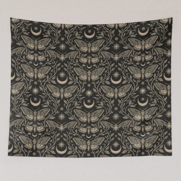 Item preview, Gothic Moth Seamless Pattern | Dark Moon Aesthetic Design designed and sold by Rovano.