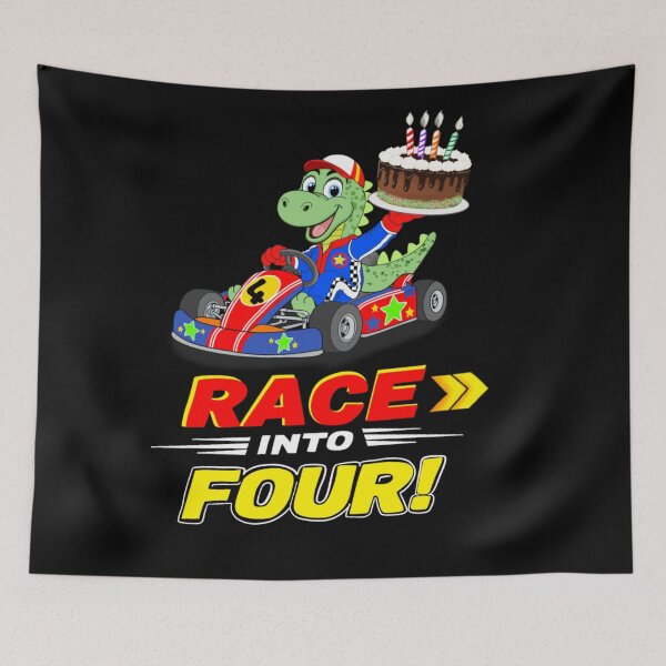 Item preview, Dinosaur Race Car Ready Set 4th Birthday designed and sold by daphsam.