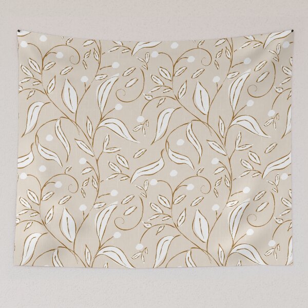 Item preview, Scandi Trailing Floral Botanical Vine Warm Beige designed and sold by susycosta.