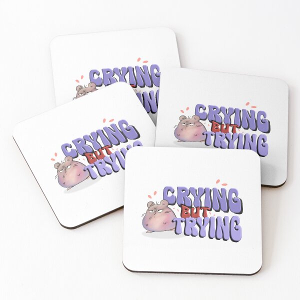 Item preview, Crying But Trying Hamster – Funny Motivational Cute Meme Design designed and sold by ForcePrint.