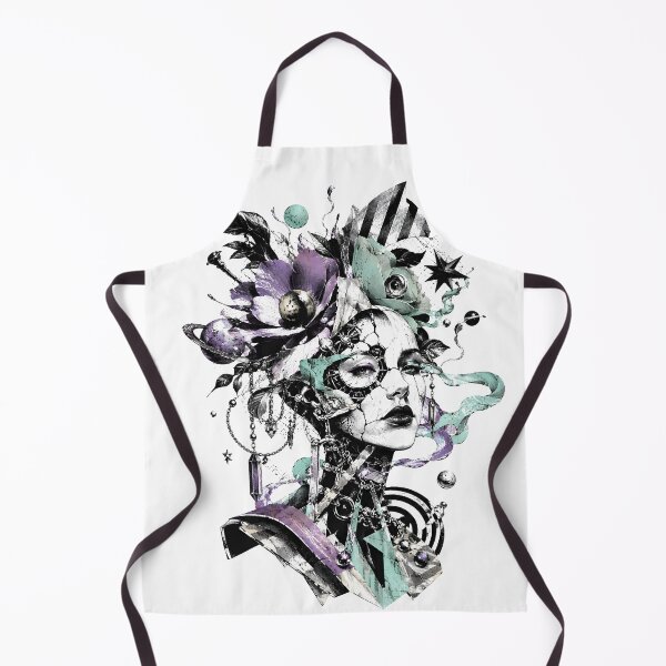 Item preview, Surreal Cyber Floral Muse With Cosmic Mask And Dark Futuristic Details designed and sold by Craft Design Alchemy.