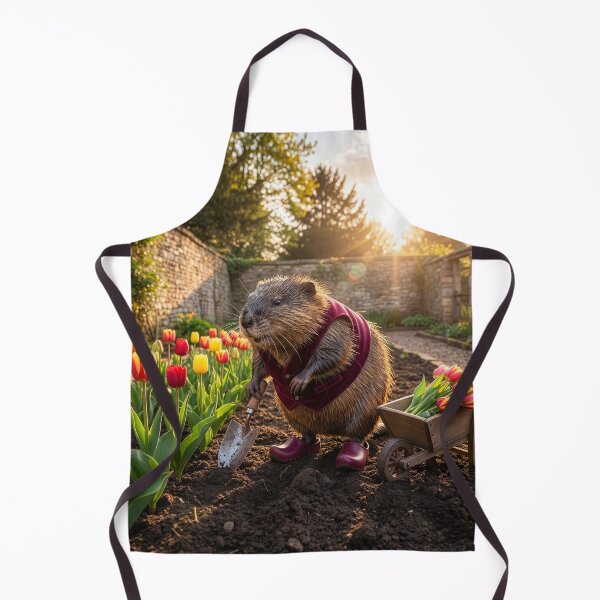 Item preview, Impeccably Dressed Muskrat Gathers Tulips designed and sold by Tridentulus.