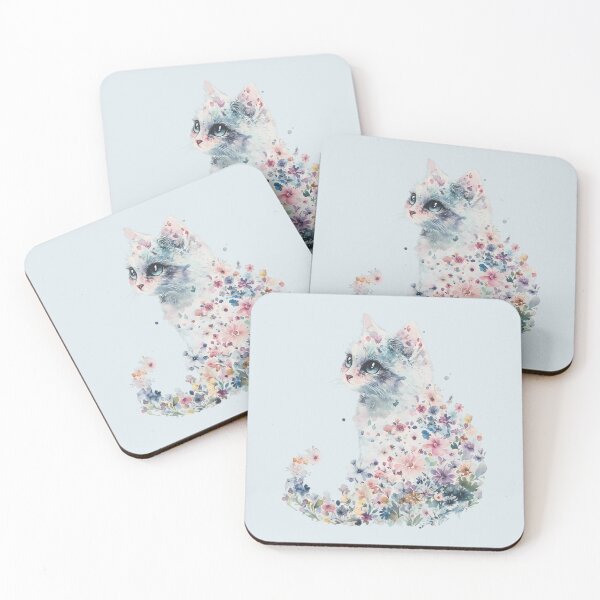 Item preview, Elegant Cat in Bloom designed and sold by FloreDreamStudio.