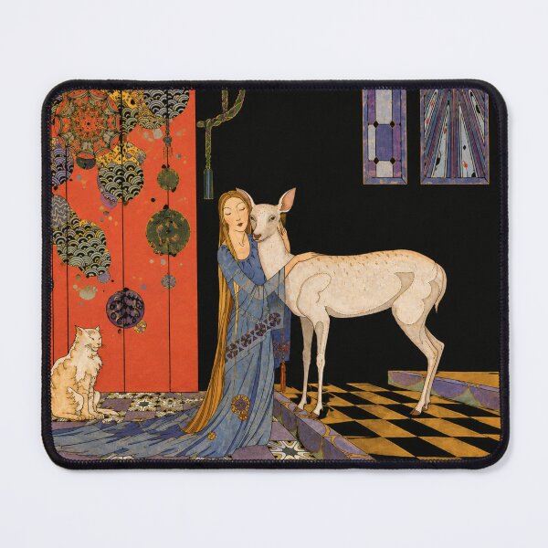 Item preview, Art Nouveau Fantasy Deer Illustration for Vintage Fairytale Lovers designed and sold by RickE.
